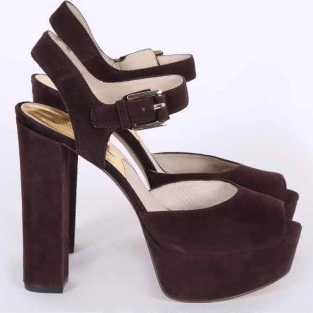 Michael Kors London Suede Leather Platform Heels